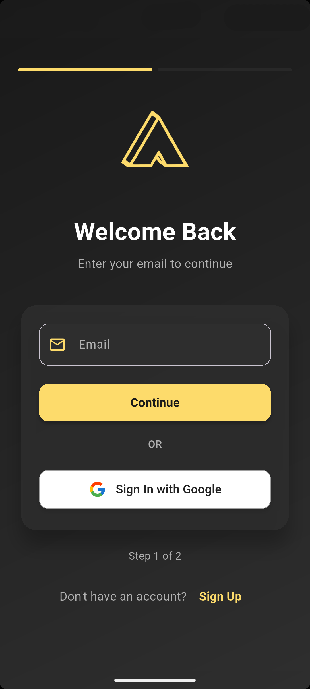 Maneged Welcome Back sign-in screen